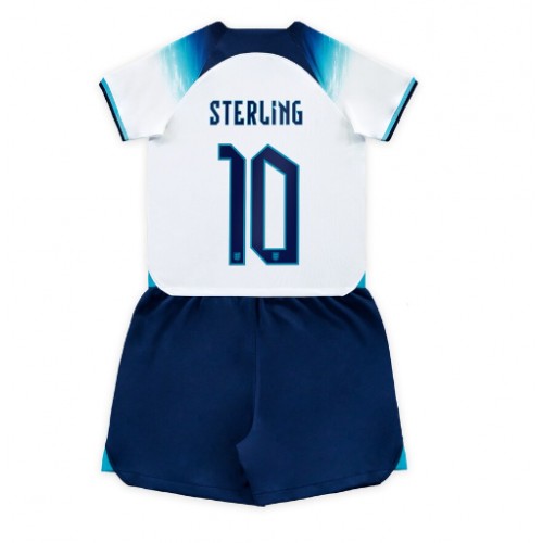 Dětský Fotbalový dres Anglie Raheem Sterling #10 MS 2022 Domácí Krátký Rukáv (+ trenýrky)